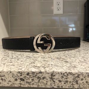 Authentic black and silver Gucci belt